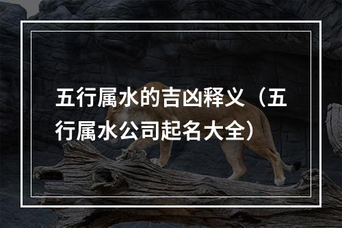 五行属水的吉凶释义（五行属水公司起名大全）