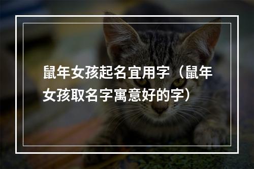 鼠年女孩起名宜用字（鼠年女孩取名字寓意好的字）