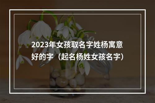 2023年女孩取名字姓杨寓意好的字（起名杨姓女孩名字）