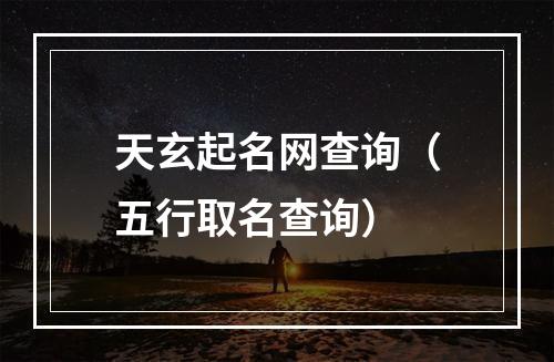 天玄起名网查询（五行取名查询）