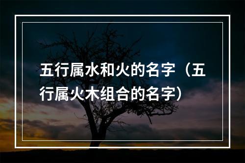五行属水和火的名字（五行属火木组合的名字）