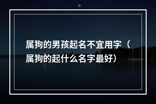 属狗的男孩起名不宜用字（属狗的起什么名字最好）
