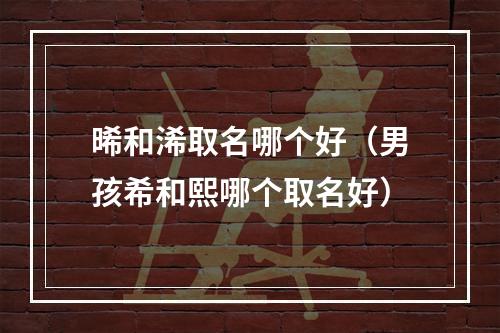 晞和浠取名哪个好（男孩希和熙哪个取名好）