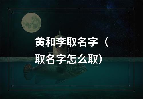 黄和李取名字（取名字怎么取）