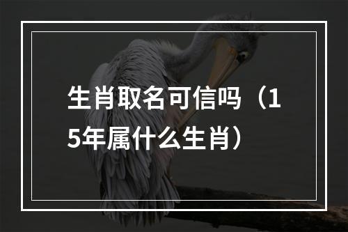 生肖取名可信吗（15年属什么生肖）