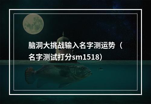 脑洞大挑战输入名字测运势（名字测试打分sm1518）