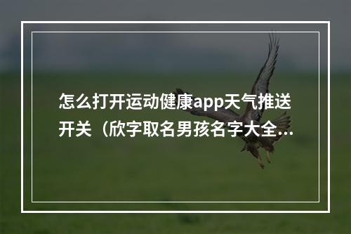 怎么打开运动健康app天气推送开关（欣字取名男孩名字大全）