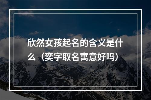 欣然女孩起名的含义是什么（奕字取名寓意好吗）