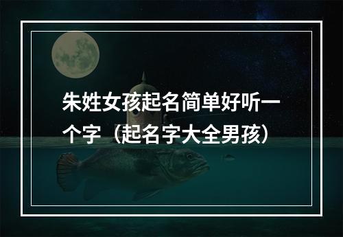 朱姓女孩起名简单好听一个字（起名字大全男孩）