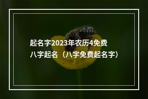 起名字2023年农历4免费八字起名（八字免费起名字）