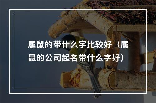 属鼠的带什么字比较好（属鼠的公司起名带什么字好）