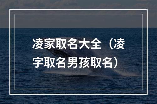 凌家取名大全（凌字取名男孩取名）