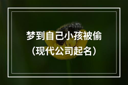 梦到自己小孩被偷（现代公司起名）