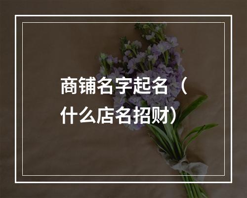 商铺名字起名（什么店名招财）
