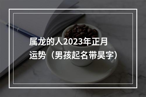 属龙的人2023年正月运势（男孩起名带昊字）