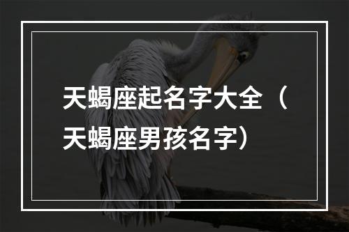 天蝎座起名字大全（天蝎座男孩名字）