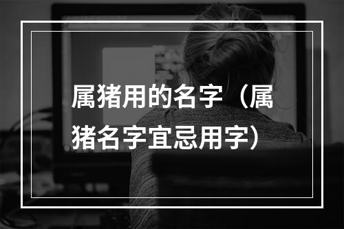 属猪用的名字（属猪名字宜忌用字）