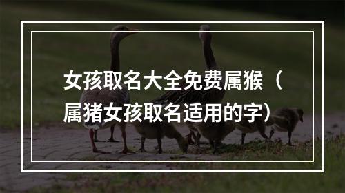 女孩取名大全免费属猴（属猪女孩取名适用的字）