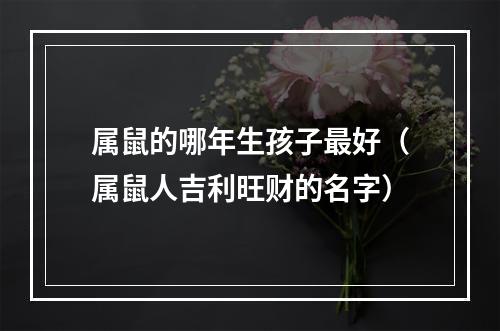 属鼠的哪年生孩子最好（属鼠人吉利旺财的名字）