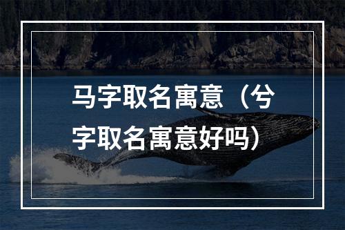 马字取名寓意（兮字取名寓意好吗）