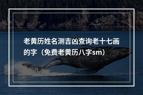 老黄历姓名测吉凶查询老十七画的字（免费老黄历八字sm）