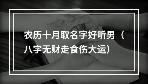农历十月取名字好听男（八字无财走食伤大运）