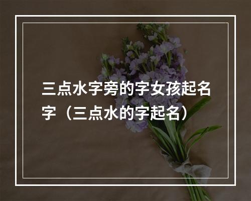 三点水字旁的字女孩起名字（三点水的字起名）