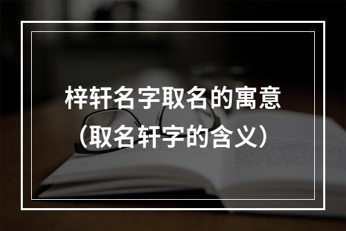 梓轩名字取名的寓意（取名轩字的含义）