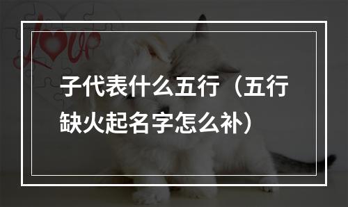 子代表什么五行（五行缺火起名字怎么补）