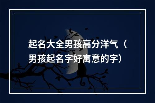 起名大全男孩高分洋气（男孩起名字好寓意的字）