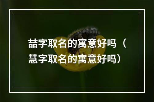 喆字取名的寓意好吗（慧字取名的寓意好吗）