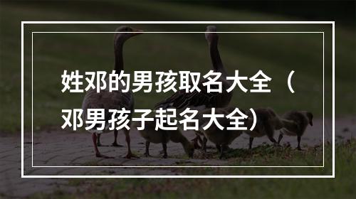 姓邓的男孩取名大全（邓男孩子起名大全）