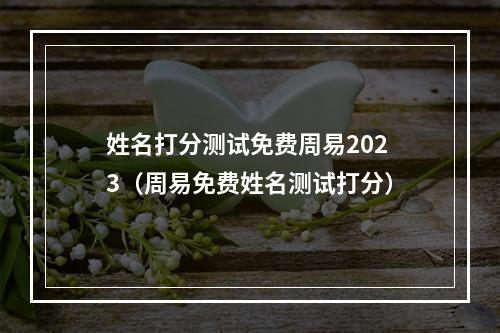 姓名打分测试免费周易2023（周易免费姓名测试打分）