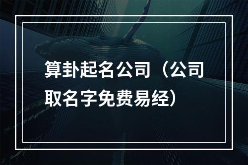算卦起名公司（公司取名字免费易经）