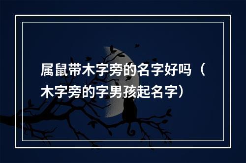 属鼠带木字旁的名字好吗（木字旁的字男孩起名字）