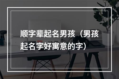顺字辈起名男孩（男孩起名字好寓意的字）