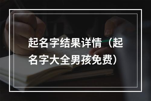 起名字结果详情（起名字大全男孩免费）