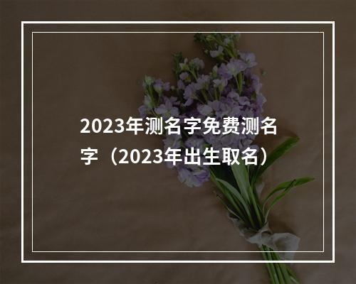 2023年测名字免费测名字（2023年出生取名）