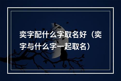 奕字配什么字取名好（奕字与什么字一起取名）
