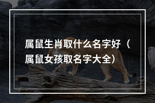 属鼠生肖取什么名字好（属鼠女孩取名字大全）
