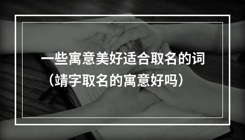 一些寓意美好适合取名的词（靖字取名的寓意好吗）