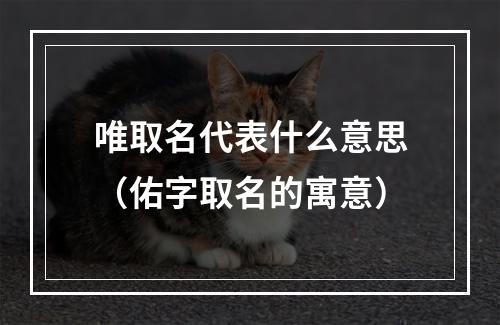 唯取名代表什么意思（佑字取名的寓意）
