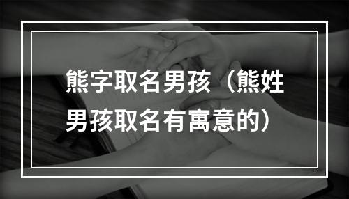 熊字取名男孩（熊姓男孩取名有寓意的）