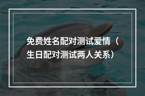 免费姓名配对测试爱情（生日配对测试两人关系）