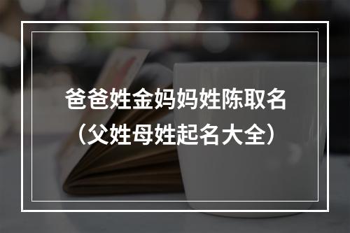 爸爸姓金妈妈姓陈取名（父姓母姓起名大全）