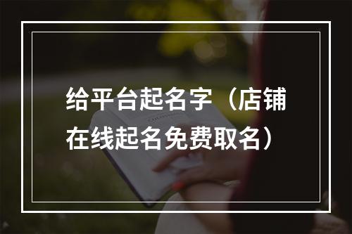 给平台起名字（店铺在线起名免费取名）