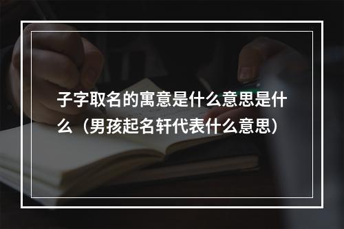 子字取名的寓意是什么意思是什么（男孩起名轩代表什么意思）