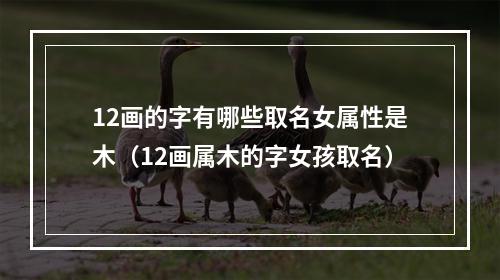 12画的字有哪些取名女属性是木（12画属木的字女孩取名）