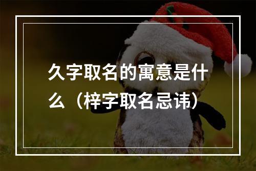 久字取名的寓意是什么（梓字取名忌讳）