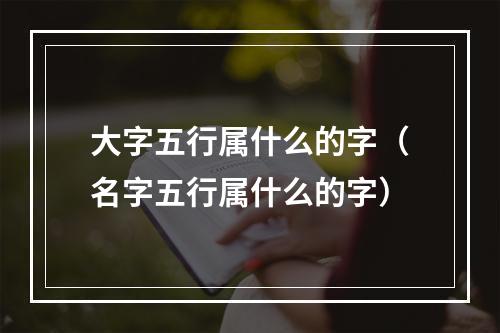 大字五行属什么的字（名字五行属什么的字）
